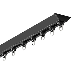 窗帘轨道超薄滑轨隐形窗帘杆免打孔静音导轨顶装单轨双轨V窗帘盒