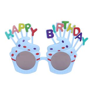 生日摆拍搞怪眼镜创意儿童快乐拍照道具装饰蛋糕小红书同款送吹卷