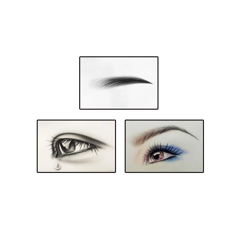 眉眼唇素描装饰画美容院纹绣店定制挂画美业机构墙壁广告宣传海报