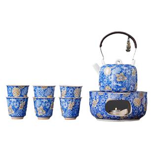 青花温茶炉蜡烛煮茶炉加热炉花茶壶暖茶陶瓷保温底座温茶器提香烘