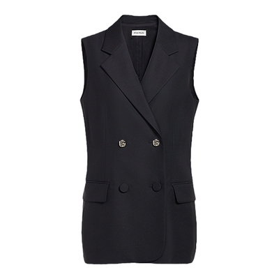 FIVE PLUS马甲女修身西装外套双排扣上衣羊毛潮酷女夏装