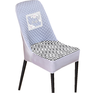 千鸟格弧形椅子套罩万能通用2025四季家用餐桌皮板凳坐垫靠背一体