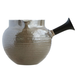 闻说|纯银侧把公道杯 纯手工口打出 檀木柄 日式功夫茶具公杯