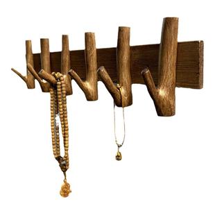 北欧乡村复古创意树杈挂钩实木粘钩田园装饰壁挂树枝挂衣钩