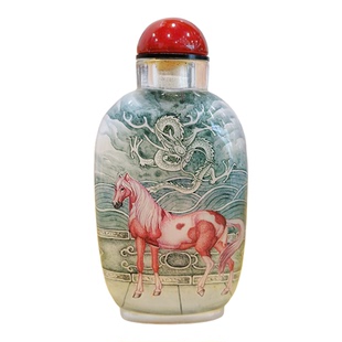 匠心独韵内画鼻烟壶马年精致特色创意礼物幸运马龙马精神图