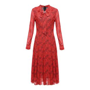 声雨竹官方旗舰店秋冬新款女士连衣裙商场同款长袖收腰裙子高级感