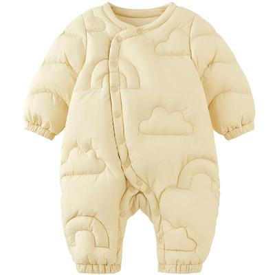 微狮牧尼白鸭绒宝宝羽绒服连体衣