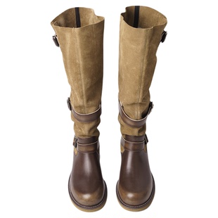 LABERTHREE秋冬新品沙丘废土风绕带长靴都市酷感堆堆筒时尚靴子女