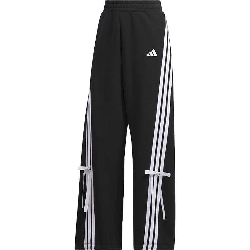 adidas阿迪达斯女子蝴蝶结滔搏运动休闲三条纹宽松长裤KG3855