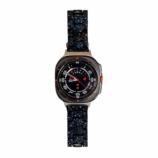 适用三星手表Galaxy watch7ultra2025三珠表带47mm喷墨中国风链式