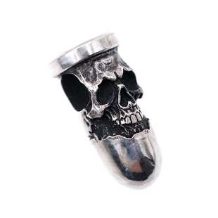 欲望车间专属原创设计手工银饰品925银个性潮流骷髅弹头吊坠链坠