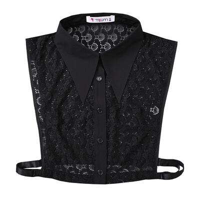 时尚蕾丝大尖领不挑身材好搭配