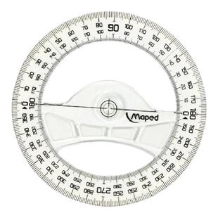 法国MAPED马培德量角器360度四年级数学教学绘画作图测量尺专业用尺初中学生用品全圆半圆量角器官方旗舰店