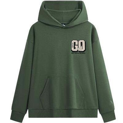 特步男女连帽卫衣加绒保暖休闲