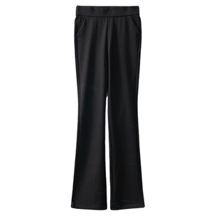 丝艺 日本单浮利 超模裤黑色微喇裤女加绒加厚长裤休闲裤子喇叭裤