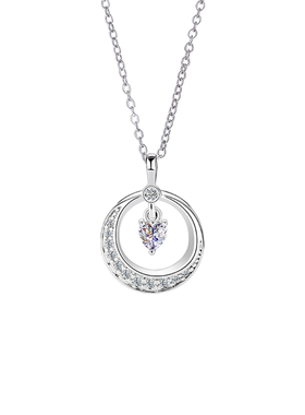 JUSONGKLEIN月亮爱心钛钢项链