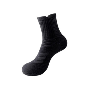 羽毛球无骨跑步袜子男款中筒加厚毛巾底男士抗菌马拉松运动篮球袜