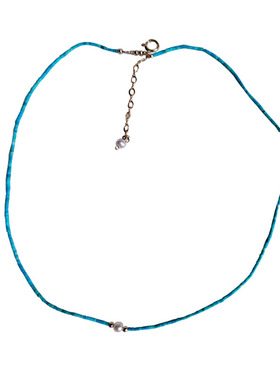 绿松石极细复古锁骨链颈链