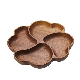 实创意果盘果篮家用客厅茶几收纳盘碗时尚摆件果盆分格胡桃整木碗