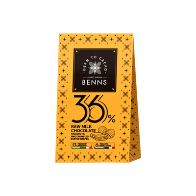 BENNS贝纳丝黑巧纯可可脂牛奶生巧克力喜糖伴手零食礼物36g