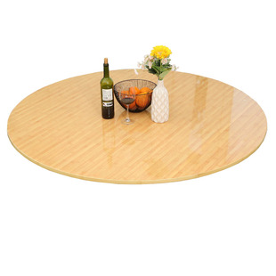 加厚圆桌面实木餐桌大圆桌带转盘圆形面板家用10人15酒店饭店简约