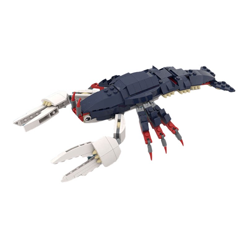 深海生物龙虾积木模型玩具礼物
