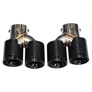 适用于宝马M240M340M440i330排气管尾喉改装四出碳纤不锈钢黑尾嘴