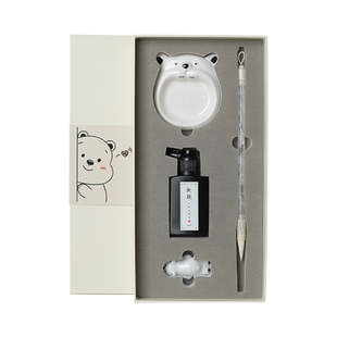 湖颖 童趣—盖世英熊 毛笔书法专用初学者毛毡入门套装毛笔字国画毛笔小学生书法工具套装文房四宝套装儿童