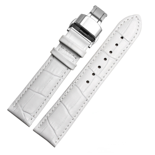 悠洋真皮白色表带 优质女装手表带12|16|18mm适用铁达时|迪士尼表
