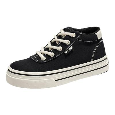 人本帆布鞋女款厚底增高经典板鞋