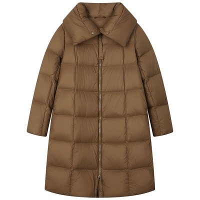 曼德诗纯色长款羽绒服