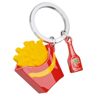 美味薯条钥匙扣包包挂件 比利时metalmorphose趣味食物搞怪礼物
