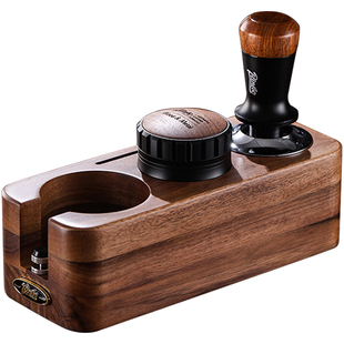 Bincoo胡桃木压粉底座三桨布粉器粉锤套装咖啡机配套工具51/58mm