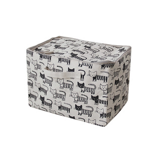 加厚出口简约卡通棉麻收纳包 布艺收纳箱被子防潮衣柜整理盒袋储