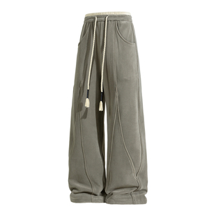 胖胖哥弯刀奥粒绒运动卫裤男秋冬加厚直筒大码宽松双面绒休闲裤子