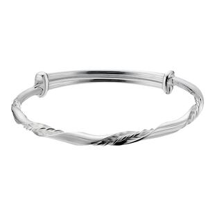 顺庆银楼S9999纯银手镯女梦幻银丝足银镯子年轻款银饰送女友礼物