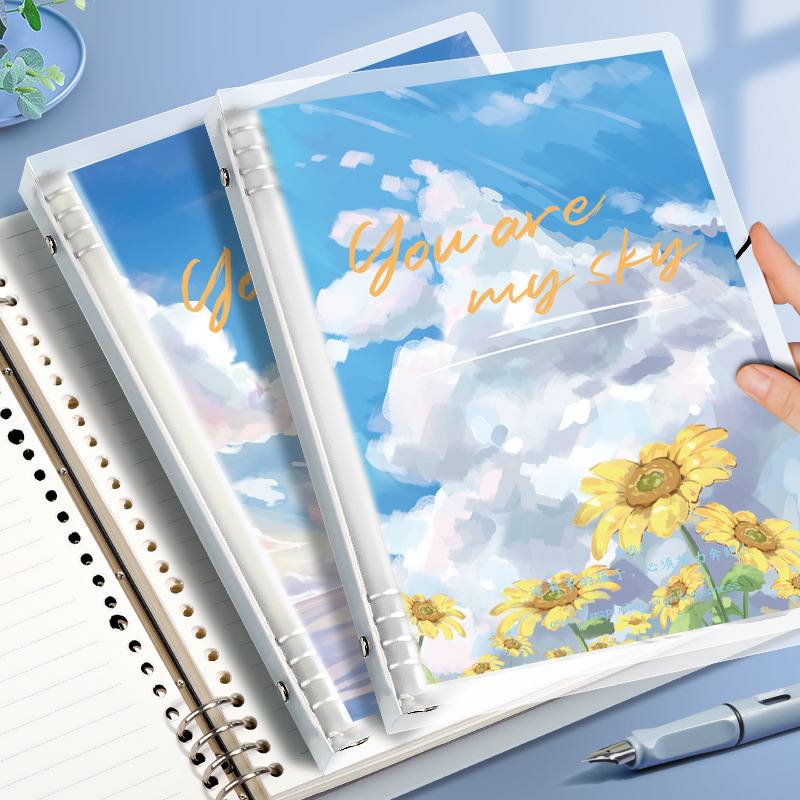 文艺清新活页本ins高颜活页横线简约网格加厚金属值可拆卸B5本夹