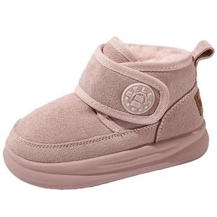 百丽童鞋儿童雪地靴冬季加绒男童棉靴女童加厚保暖大棉鞋宝宝靴子