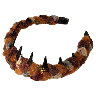 韩系麻花毛线高颅顶发箍带齿防滑头饰女秋冬日常外戴头箍2026新款