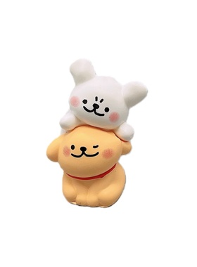 可爱线条小白狗治愈车载摆件