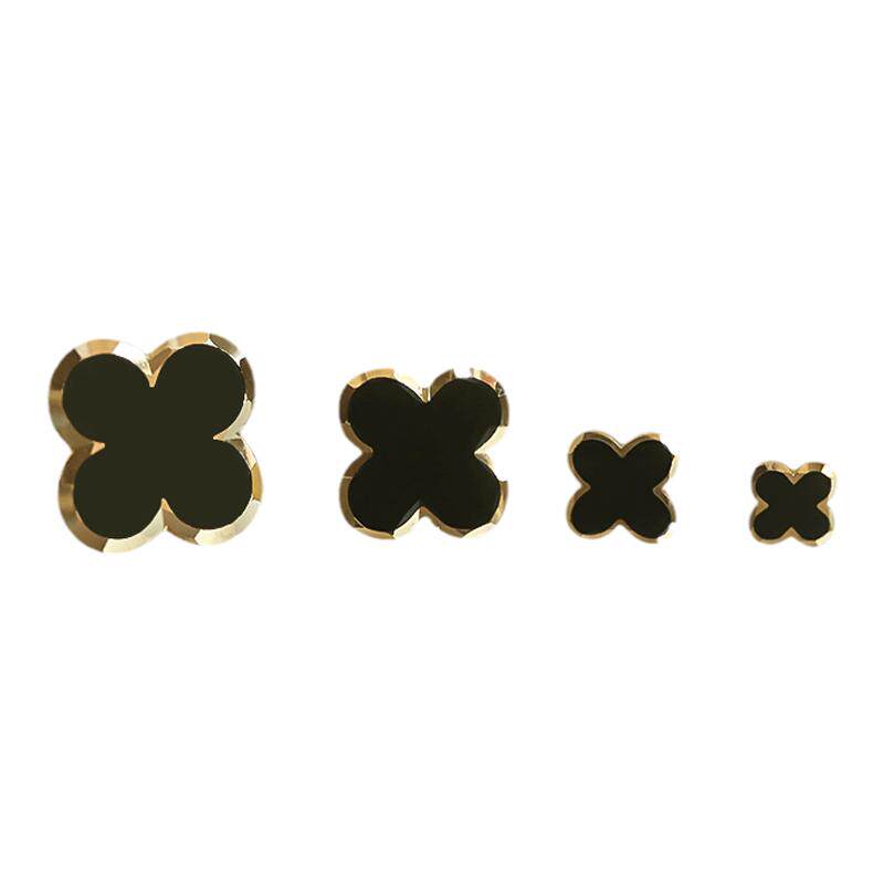 黄金金边花朵耳骨耳钉10K金螺丝