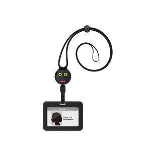 Bone识别证卡套伸缩扣长挂绳白领工作牌胸牌证件卡套硅胶可爱名片零钱卡包饭卡多功能便携防消磁门禁地铁卡套