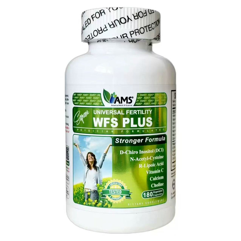 现货美国AMS WFS PLUS活卵素多囊卵巢营养素女性调理180粒