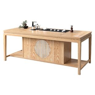 茶桌椅组合白蜡木新中式禅意实木茶台简约泡茶桌茶室办公室接待桌