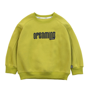 男童卫衣2026春秋款中大童帅气刺绣字母儿童纯色圆领休闲长袖上衣