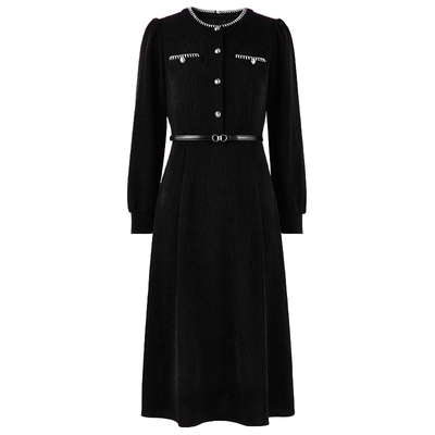 秋水伊人优雅百搭丝绒感裙子