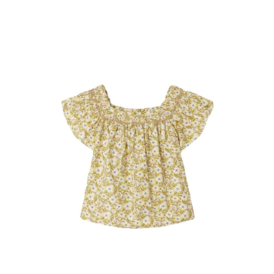 23春夏Bp同款女童法式打揽碎花连衣裙纯棉小飞袖衬衫上衣半身裙