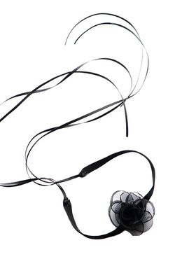 黑色玫瑰花朵项链复古项圈法式优雅锁骨链名媛ins小众甜美choker