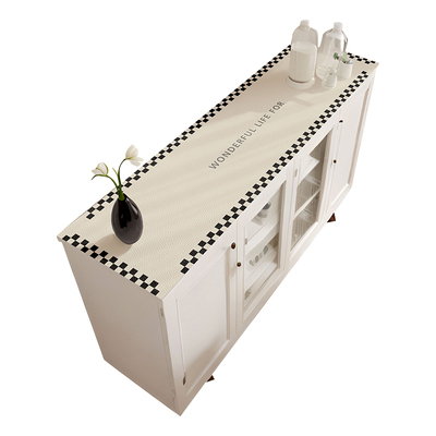 黑白简约餐边柜桌垫轻奢高级感