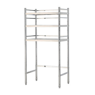 厨房壁挂置物架带围栏不锈钢挂墙两三层架子饭店上墙收纳吊架定制